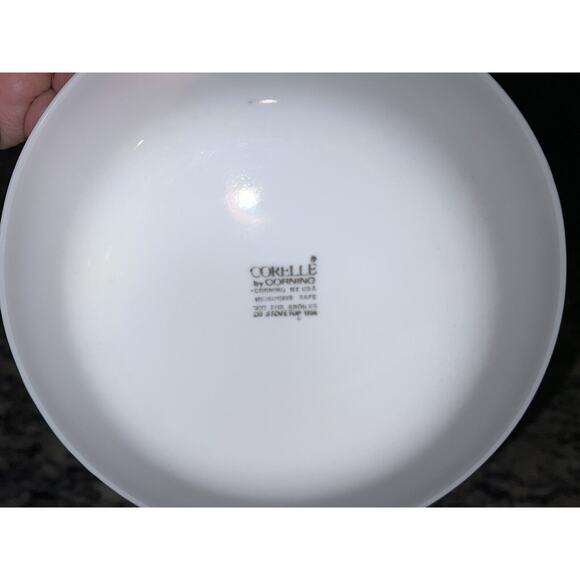 Corelle Indigo Bread Dessert Plates Vtg Blue Gray Stripe Set of 3 - Picture 3 of 7